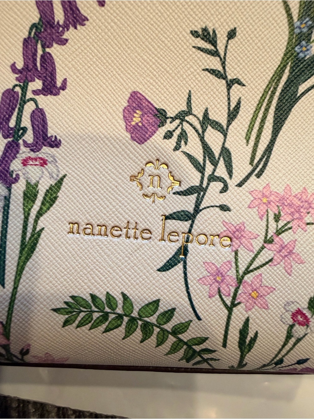 Nanette Lepore Floral Crossbody Tote Magnetic Snap Size 6x7x3” Adjustable Strap - Picture 6 of 13